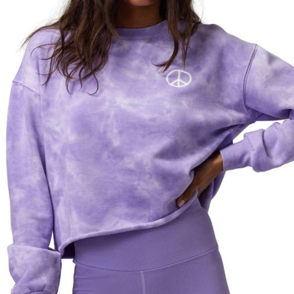 Spiritual Gangster Mazzy Purple Tie-Dye Peace Sweatshirt